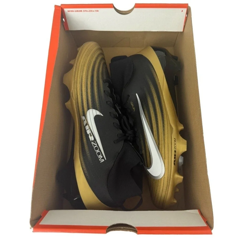 Nike Vapor Pro 1 Men Football Cleats FB3298-301 Black/white Metallic Gold SZ 13